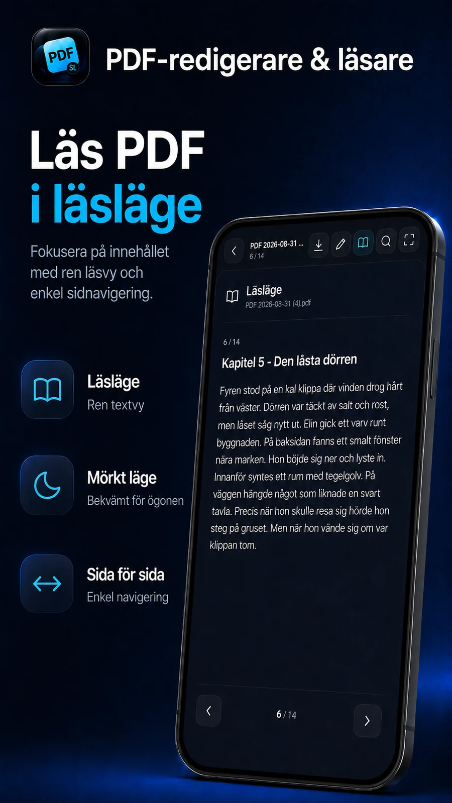 Läsläge i PDF-redigerare & läsare SL