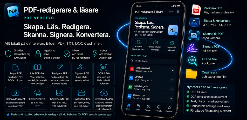 Översikt över PDF-redigerare & läsare SL och appens funktioner